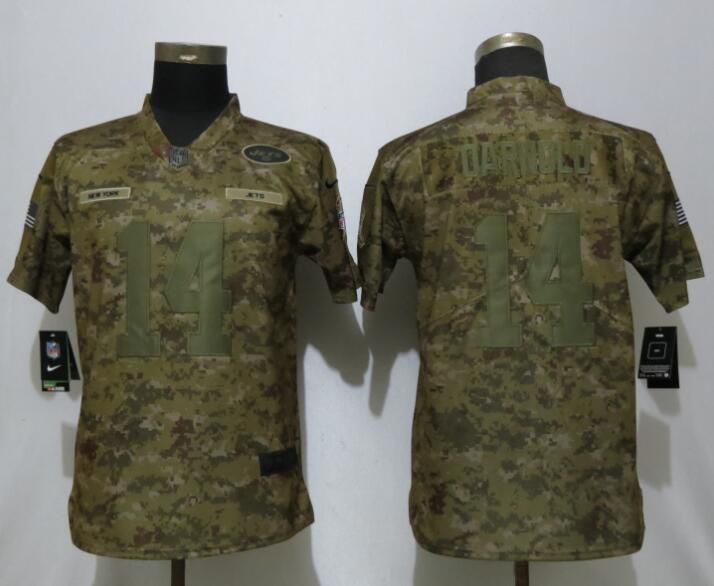 Women New York Jets #14 Darnold Nike Camo Salute to Service Limited NFL Jerseys->chicago bears->NFL Jersey